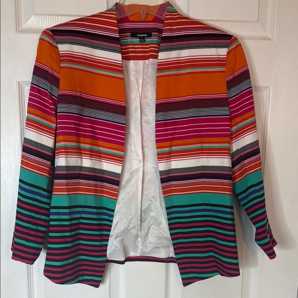 Multicolor Striped Blazer - Picture 2 of 9